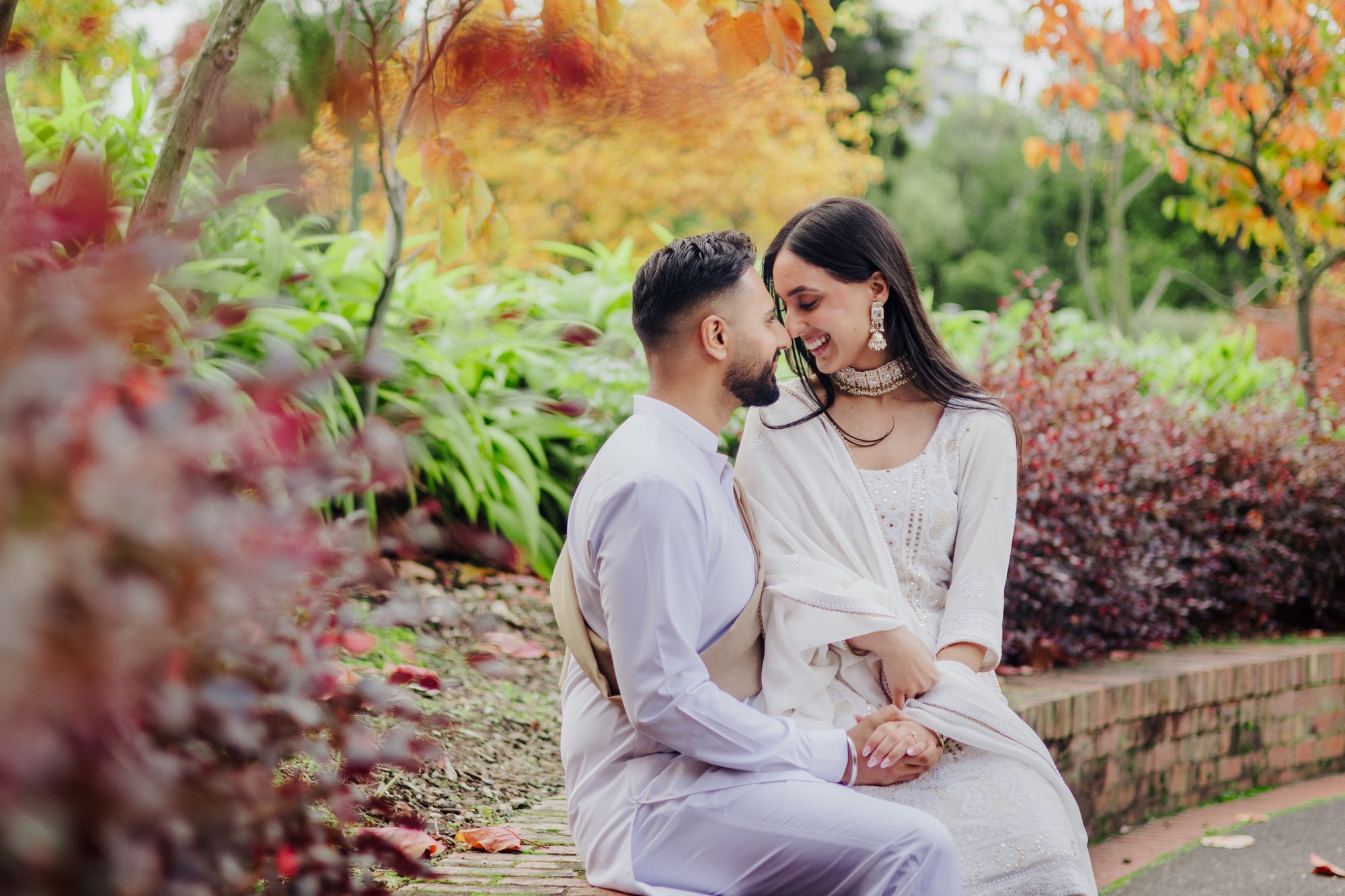 Couple sharing an intimate moment during their celebration